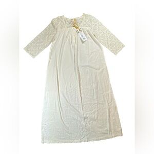 April Cornell NWT Cream Thoughtful Nighty XS Crotchet Mid Calf